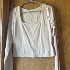 Elegant Light Pink Long Sleeve Top